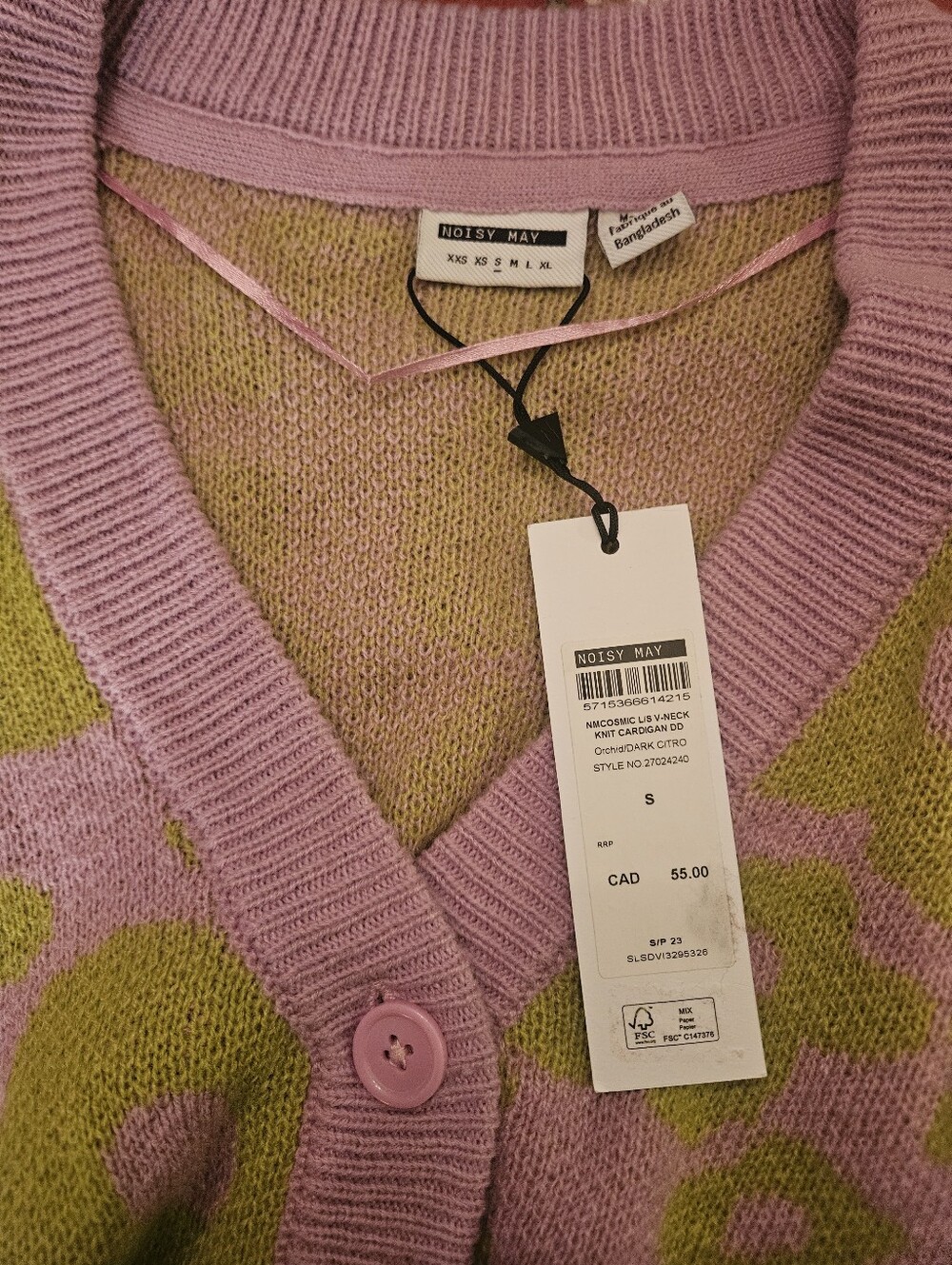 Noisy May "Orchid" Cardigan Sweater, NWT - Picture 9 of 11